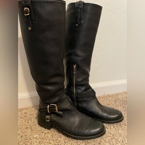 Vince Camuto tall black leather boots